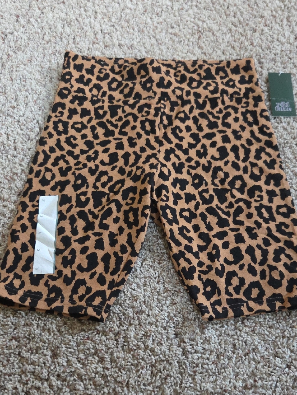 wild fable Leopard-Print Biker Shorts in Brown and Black
